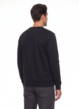 Fabrika Siyah Erkek Baskılı Sweatshirt F6WM-SWT 2062