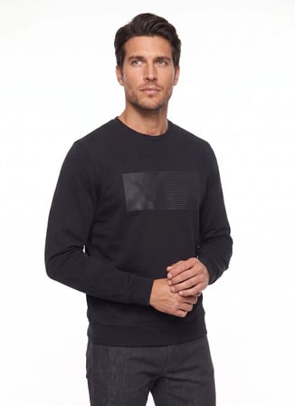 Fabrika Siyah Erkek Baskılı Sweatshirt F6WM-SWT 2062