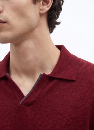 Fabrika Kırmızı Erkek Slim Fit Triko Kazak F6WM-KZK 2023