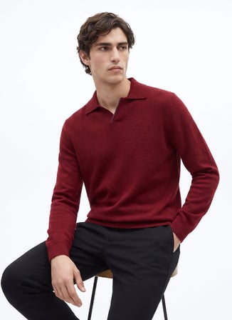 Fabrika Kırmızı Erkek Slim Fit Triko Kazak F6WM-KZK 2023