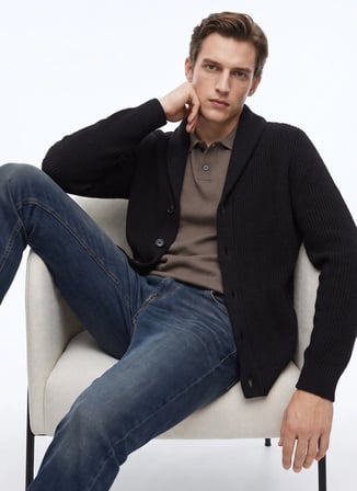 Fabrika Vizon Erkek Şal Yaka Slim Fit Fitilli Hırka F6WM-HRK 2012