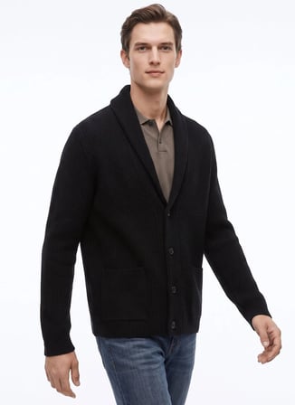 Fabrika Vizon Erkek Şal Yaka Slim Fit Fitilli Hırka F6WM-HRK 2012