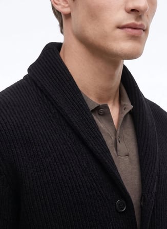 Fabrika Vizon Erkek Şal Yaka Slim Fit Fitilli Hırka F6WM-HRK 2012