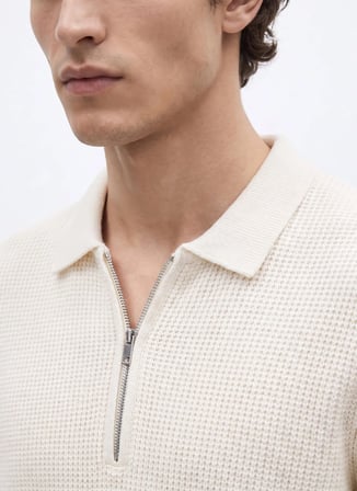 Fabrika Ekru Erkek Slim Fit Kazak F6WM-KZK 2035