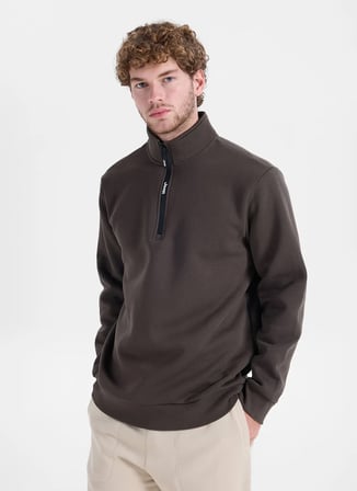 Jeep Kahverengi Erkek Relaxed Fit Sweatshirt C4WM-SWT4256