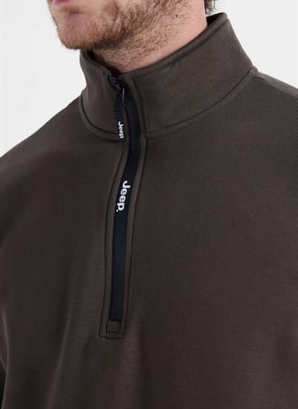 Jeep Kahverengi Erkek Relaxed Fit Sweatshirt C4WM-SWT4256
