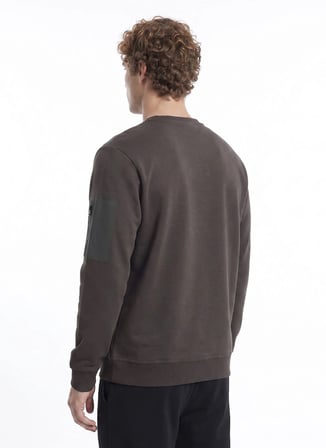 Jeep Kahverengi Erkek Bisiklet Yaka Relaxed Sweatshirt J5WM-SWT7390