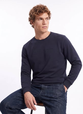 Jeep Siyah Erkek Bisiklet Yaka Relaxed Baskılı Sweatshirt J5WM-SWT7276