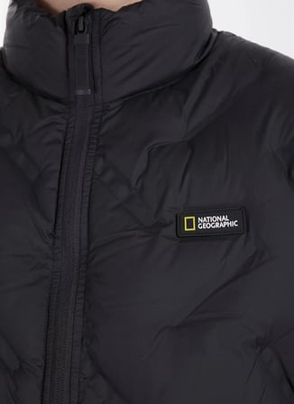 National Geographic Siyah Erkek Dik Yaka Relaxed Kapitone Şişme Yelek N6WM-YLK4019