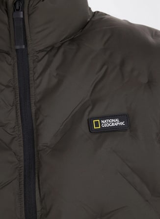 National Geographic Haki Erkek Dik Yaka Relaxed Kapitone Şişme Yelek N6WM-YLK4019