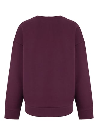 Jeep Bordo Kadın Bisiklet Yaka Relaxed Baskılı Sweatshirt J5WL-SWT7089