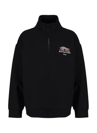 Jeep Siyah Kadın Loose Fit Baskılı Sweatshirt J6WL-SWT7040