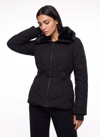 National Geographic Siyah Kadın Relaxed Kapitone Mont N6WL-MNT4535