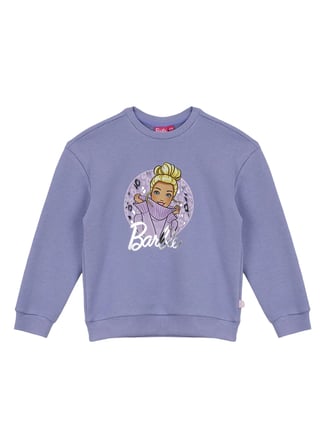 Barbie Lila Kız Çocuk Bisiklet Yaka Baskılı Sweatshirt BRB6WG-SWT6607
