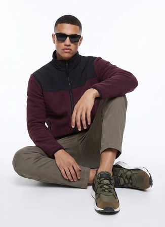 Discovery Expedition D6WM-SWT3746 Mor Dik Yaka Jakarlı Erkek Polar Sweatshırt