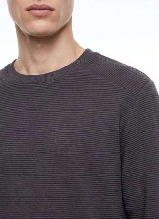 Mustang Antrasit Erkek Relaxed Fitilli Sweatshirt M4WM-SWT-1808