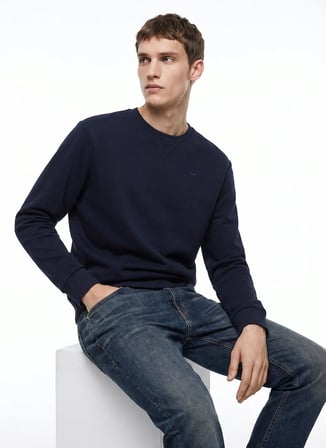 Mustang Lacivert Erkek Sweatshirt M4WM-SWT-1982
