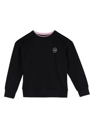 Jeep Siyah Kız Çocuk Bisiklet Yaka Baskılı Sweatshirt J6WG-SWT7535
