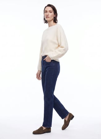 Mustang Lacivert Kadın Straight Denim Pantolon CROSBY STRAIGHT -1612