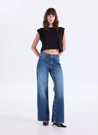 Fabrika Mavi Kadın Bol Kesim Denim Pantolon F6WL-PNT0116-2