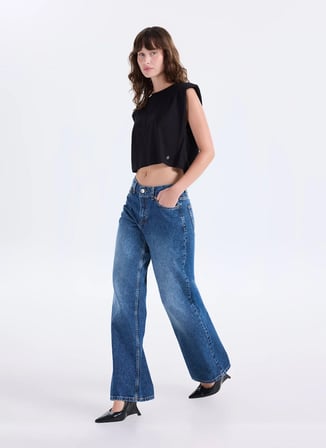 Fabrika Mavi Kadın Bol Kesim Denim Pantolon F6WL-PNT0116-2