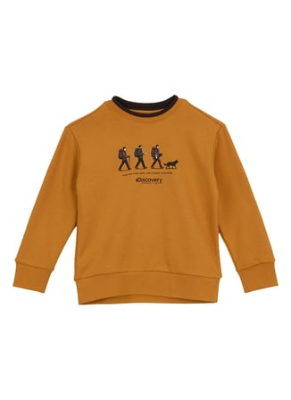 Discovery Expedition Turuncu Erkek Çocuk Bisiklet Yaka Baskılı Sweatshirt D6WB-SWT3037