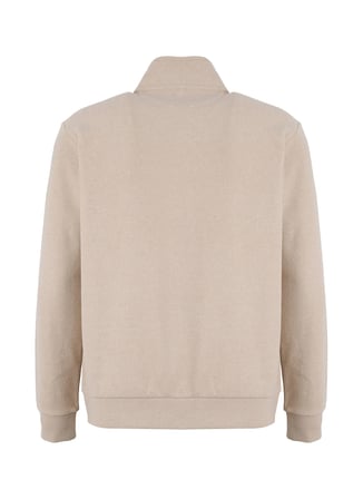 Mustang Bej Erkek Fermuarlı Basic Nakışlı Sweatshirt M6WM-SWT1591