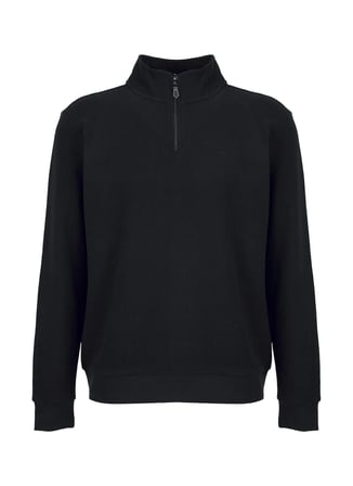 Mustang Antrasit Erkek Fermuarlı Basic Nakışlı Sweatshirt M6WM-SWT1591