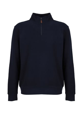 Mustang Lacivert Erkek Fermuarlı Basic Nakışlı Sweatshirt M6WM-SWT1591