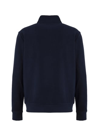 Mustang Lacivert Erkek Fermuarlı Basic Nakışlı Sweatshirt M6WM-SWT1591