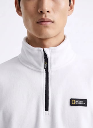 National Geographic Ekru Erkek Polar Sweatshırt N6WM-SWT4050