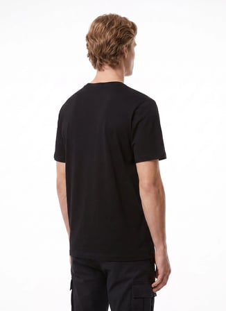 National Geographic N6WM-TST4324 Siyah Bisiklet Yaka Relaxed Düz Erkek T-Shirt