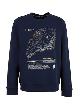 National Geographic Lacivert Erkek Relaxed Baskılı Sweatshirt N6WM-SWT4094