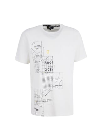 National Geographic Ekru Erkek Relaxed Baskılı T-Shirt N6WM-TST4093