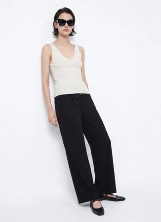Limon Siyah Kadın Bol Paça Pantolon M6WL-PNT9003