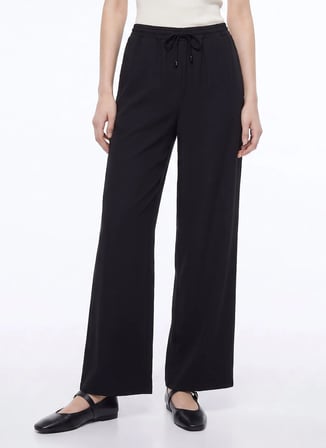 Limon Siyah Kadın Bol Paça Pantolon M6WL-PNT9003