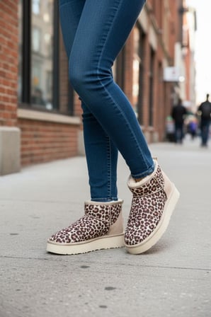 Leopar Kadın Bot PC-55184 Bej