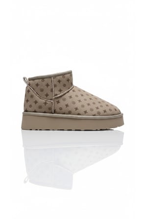 Pierre Cardin PC 55395 Baskılı Kadın Ugg Bot Bej