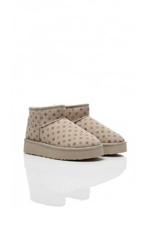 Pierre Cardin PC 55395 Baskılı Kadın Ugg Bot Bej