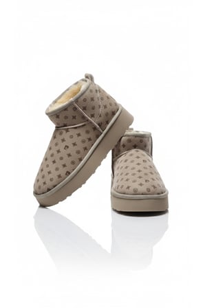 Pierre Cardin PC 55395 Baskılı Kadın Ugg Bot Bej