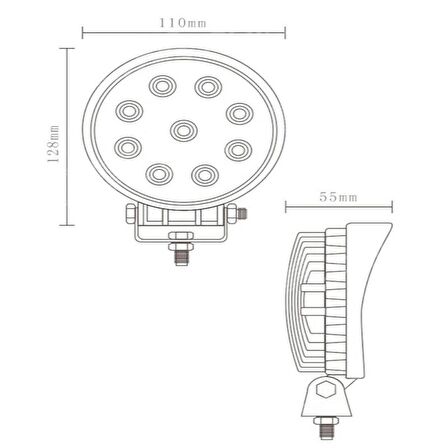 Led Yuvarlak Çalışma Lambası 9 Ledli - 201611