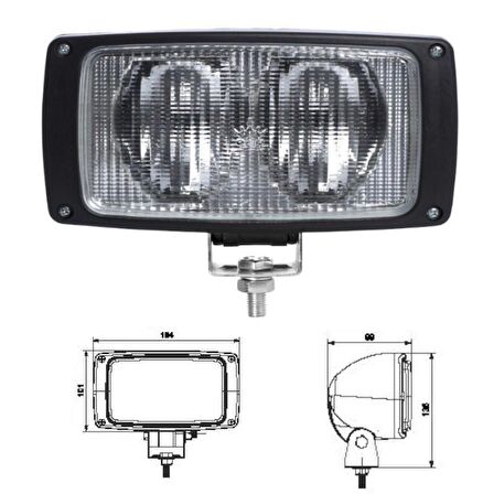 Üniversal Çalışma Lambası Çift H3 Ampüllü Petekli Cam - 201210-P