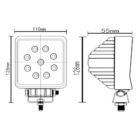 Led Kare Çalışma Lambası 9 Ledli - 201610