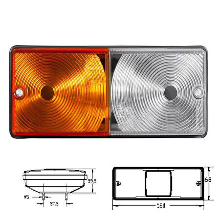 Euro Bahçe Tipi Traktör Ön Sinyal Park Lambası - 6113