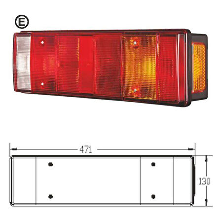 Dorse Tır Stop Lambası 7 Fonksiyonlu Kablolu - 326030