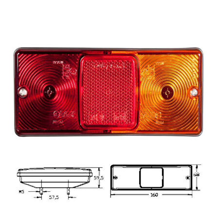 Euro Bahçe Tipi Traktör Stop Sinyal Lambası - 6112