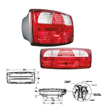 Üniversal Yeni Star Stop Lamba Kırmızı-Beyaz - 200910-BK