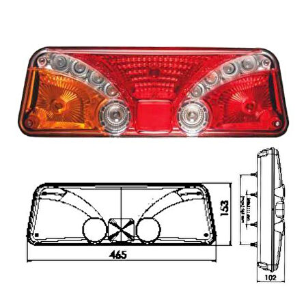 Üniversal Extrem 66 Tır Dorse Stop Lambası Sağ - 201003-RH