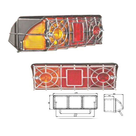 Süper 240 Plus Stop Sinyal Lambası Krom Kafesli Sol - 201005-KLH