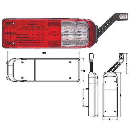 Üniversal Dorse Stop Lambası Soketli - Petekli Cam - 201205-SKTPTK